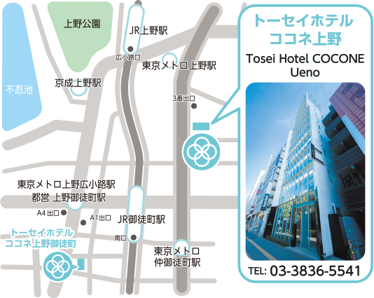 トーセイホテル ココネ上野マップ